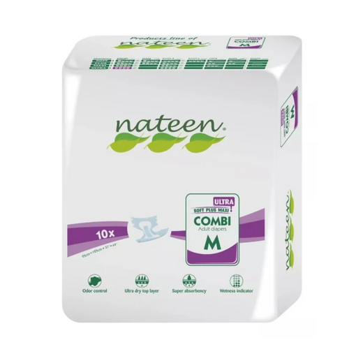 PAÑAL ADULTO NATEEN ULTRA COMBI TALLA M 10 U