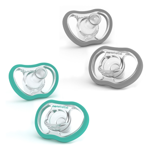Chupete Nanobébé Flexy Turquesa y Gris +4 Meses Pack x4