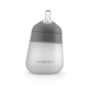 Mamadera de Silicona Anticólico Nanobebé Flexy 270 ml Gris