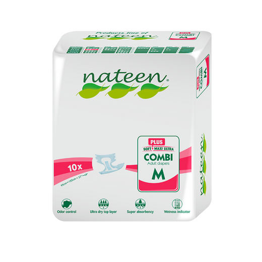 PAÑAL ADULTO NATEEN COMBI PLUS TALLA M 10 U