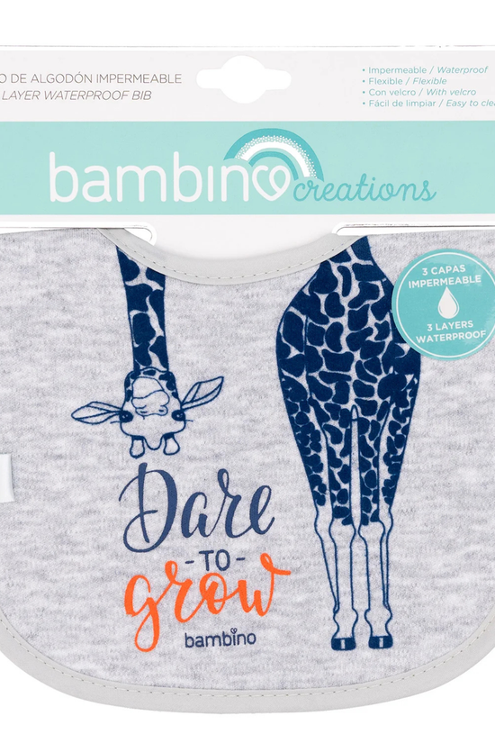 Babero de Toalla Bambino Gris Jirafa