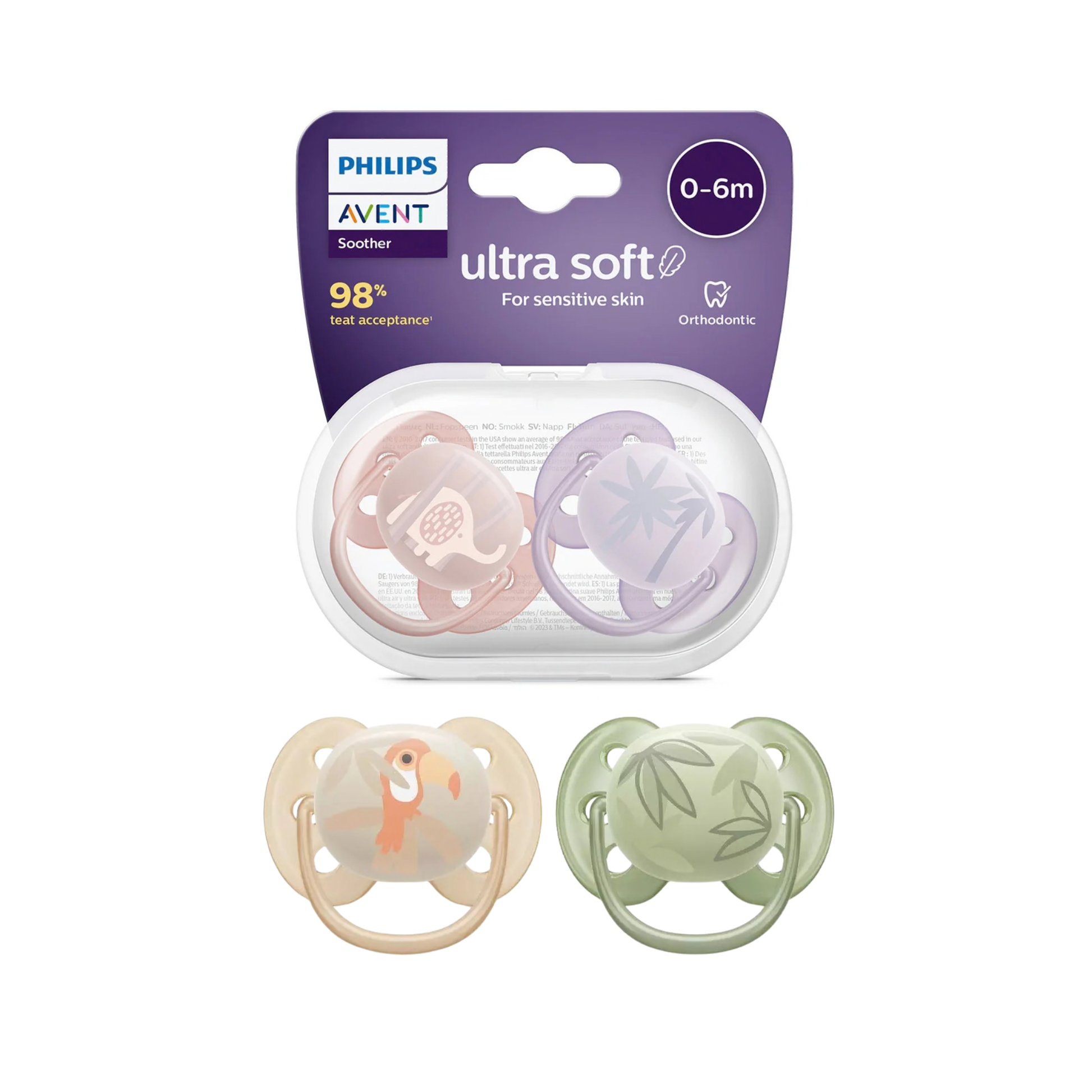 Chupete Philips Avent Ultra Soft Orthodontic 0–6 Meses