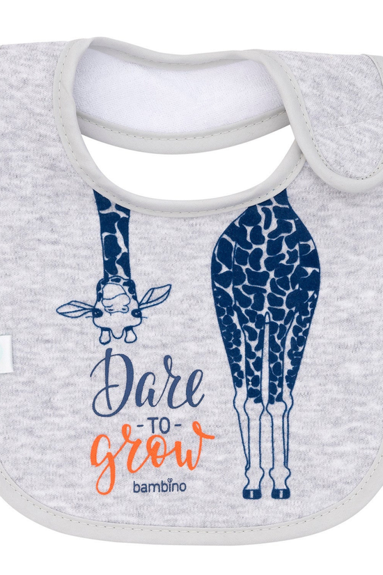 Babero de Toalla Bambino Gris Jirafa