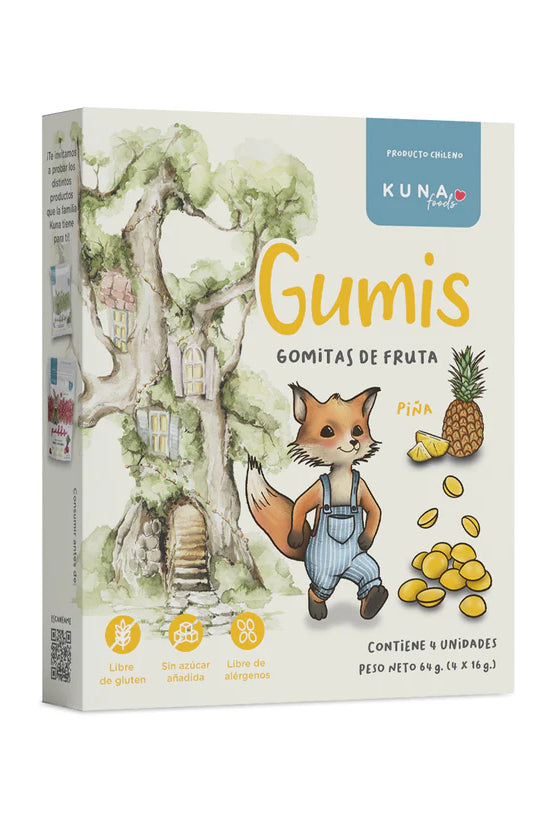 GOMITAS DE FRUTA GUMIS 64GR (4x16gr) KUNA FOODS