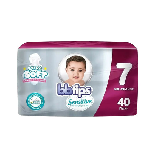 PAÑAL BBTIPS SENSITIVE 7 XXL 40 U