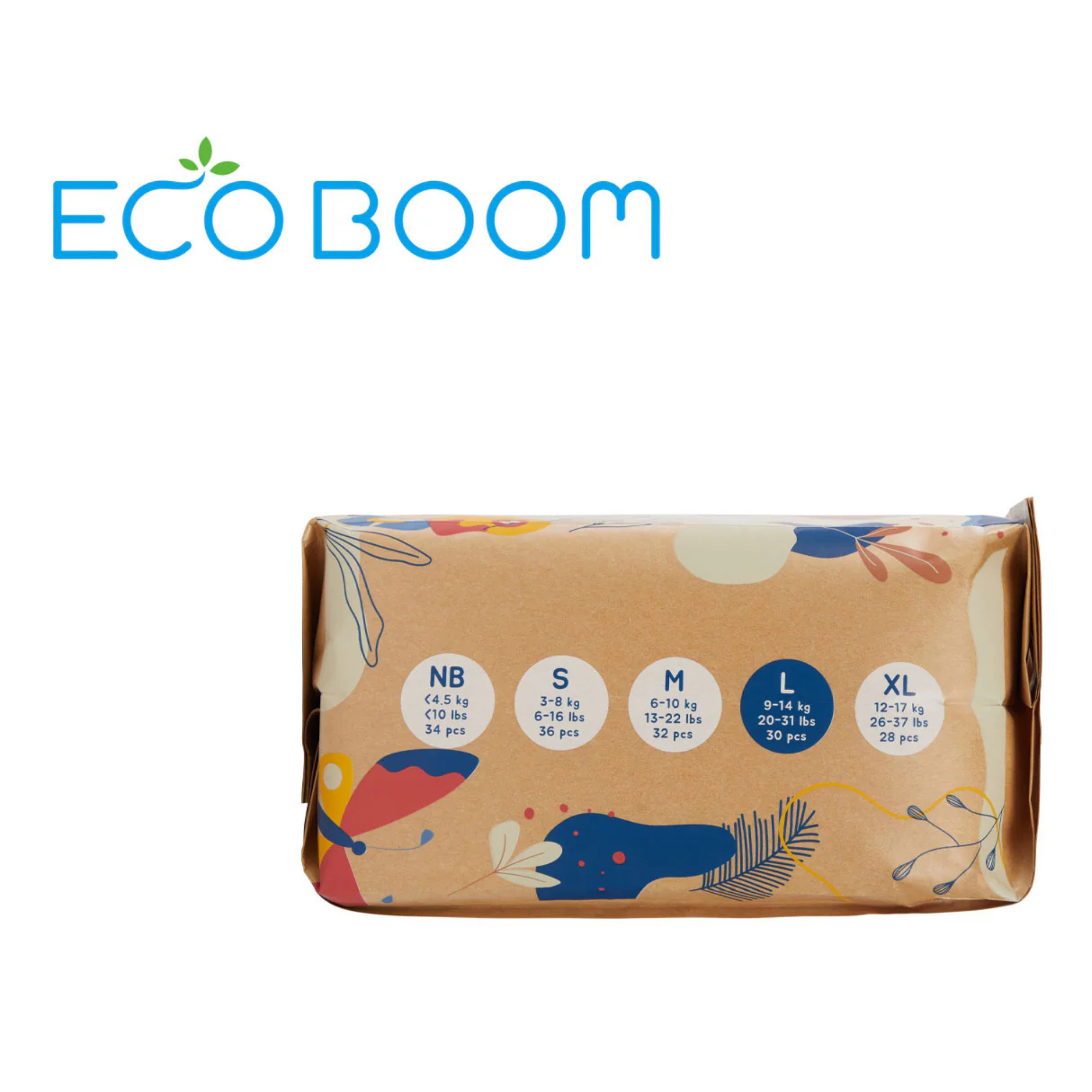 Pañales de Bambú Eco Boom Joy Talla L (9-14kg) 30 unds