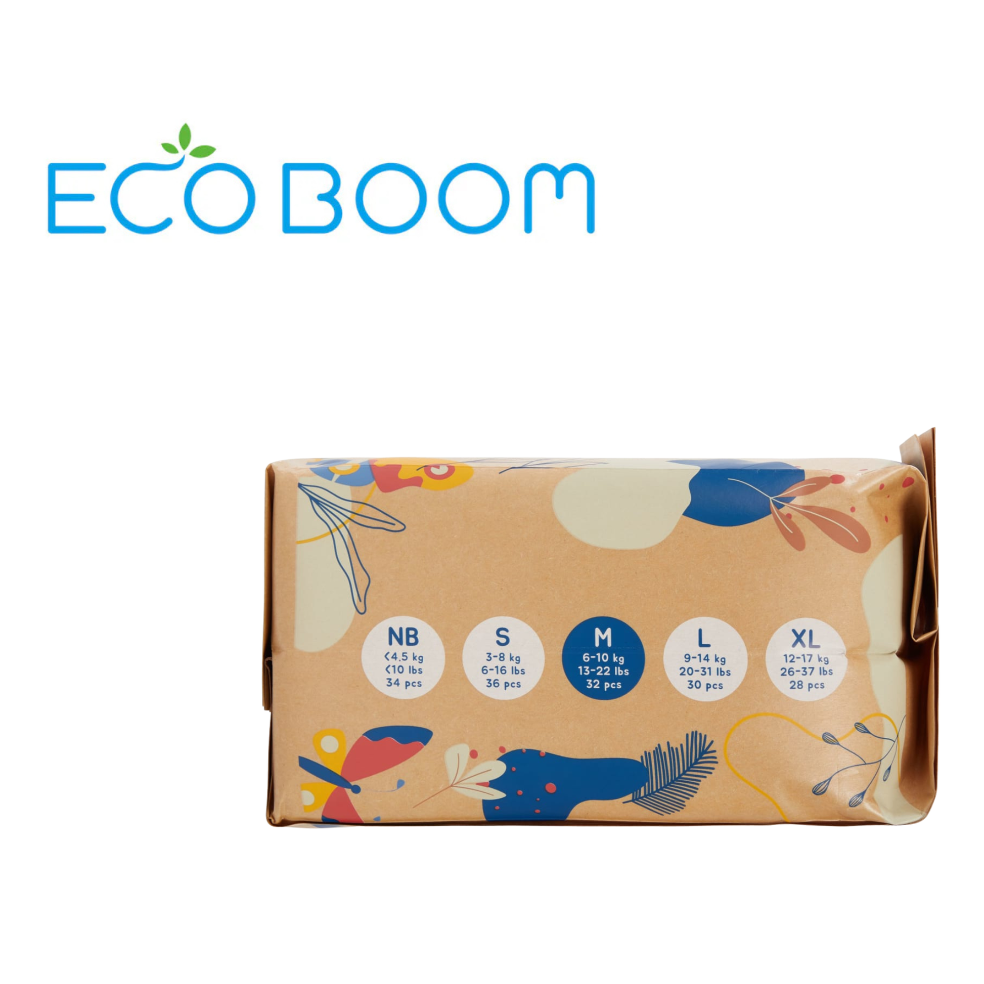 Pañales de Bambú Eco Boom Joy Talla M (6-10kg) 32 unds
