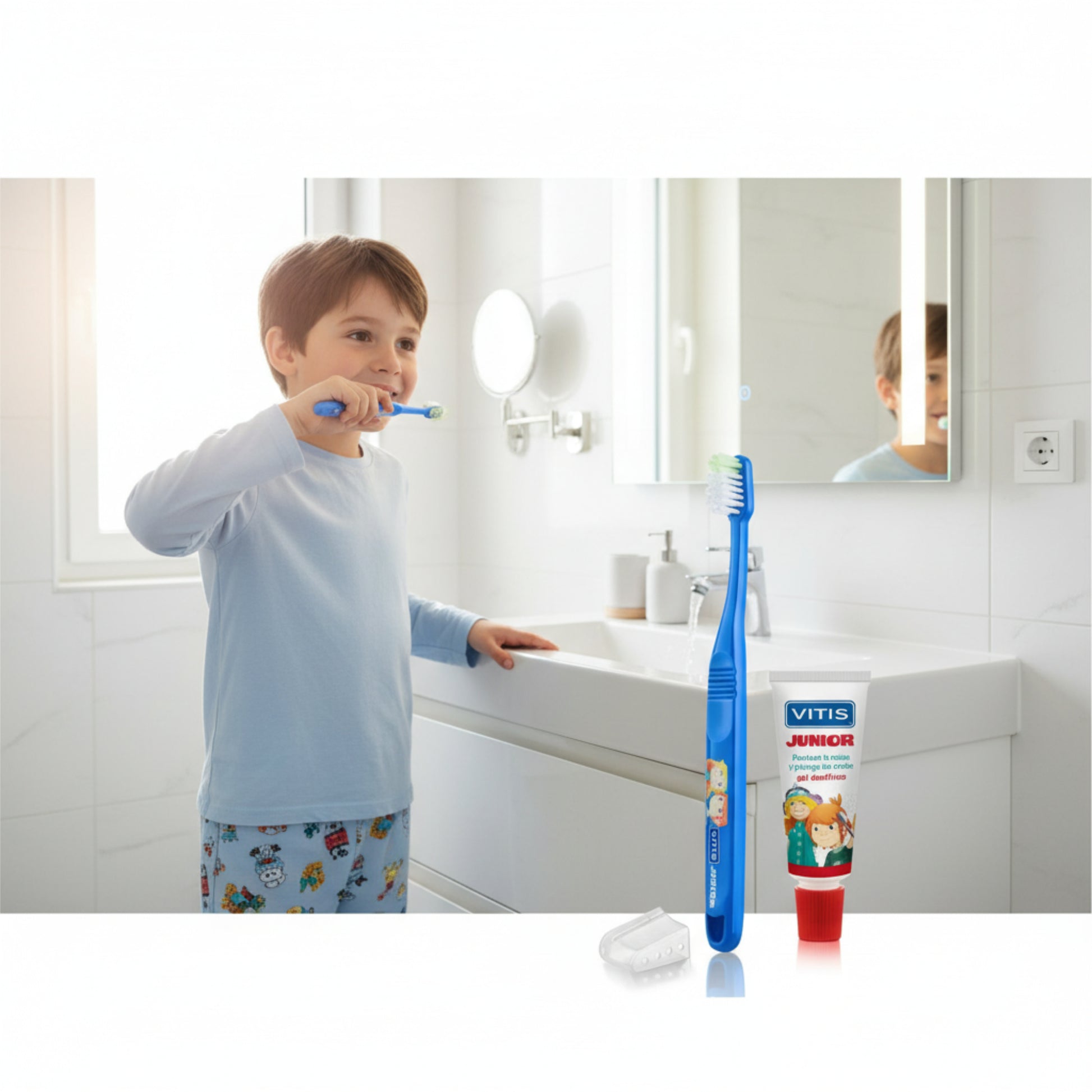 Cepillo Dental Infantil Vitis Junior + Gel Dentífrico 15ml