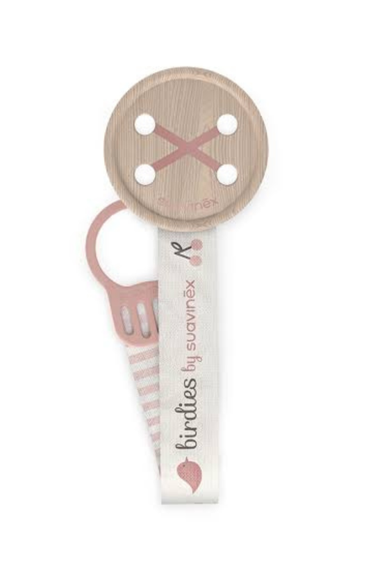 Broche Portachupete Suavinex Birdies con Cinta y Botón
