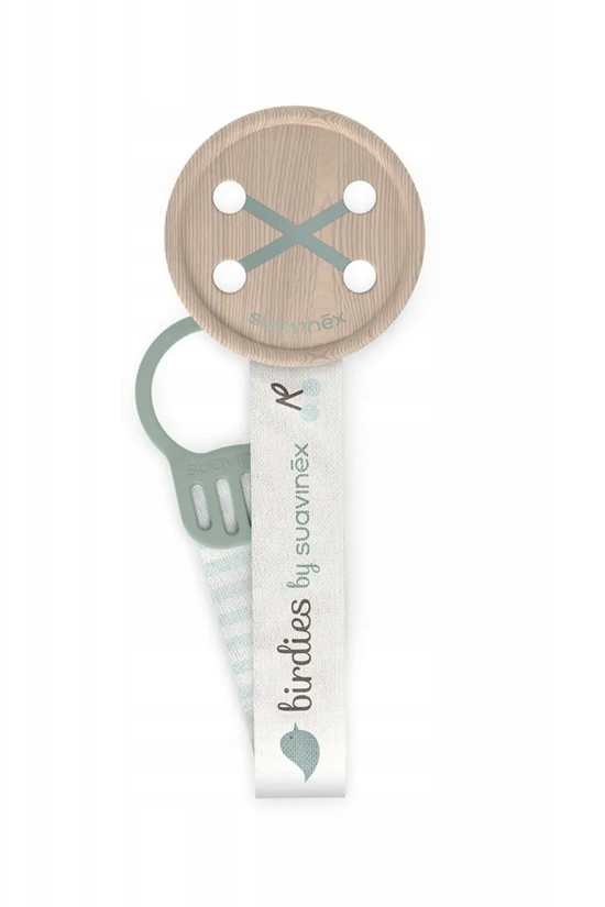 Broche Portachupete Suavinex Birdies con Cinta y Botón