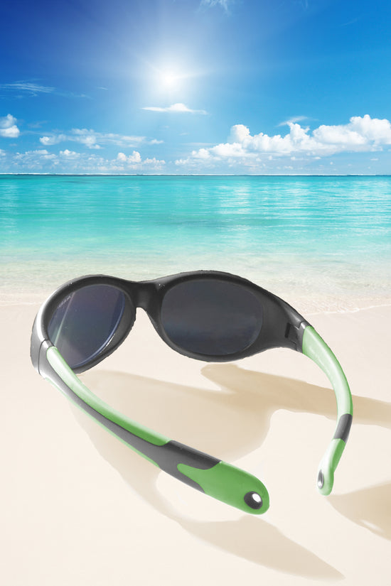 LENTES DE SOL PARA NIÑOS THE SURFER L 5 A 8 AÑOS  NEGRO/VERDE - MAUSITO