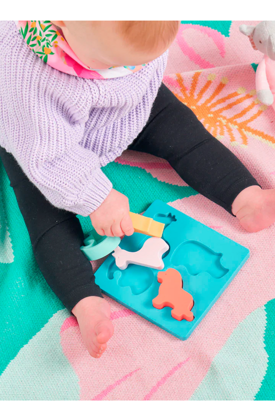 PUZZLE PEG DE SILICONA DE ANIMALES +9 MESES THE BABY NATION
