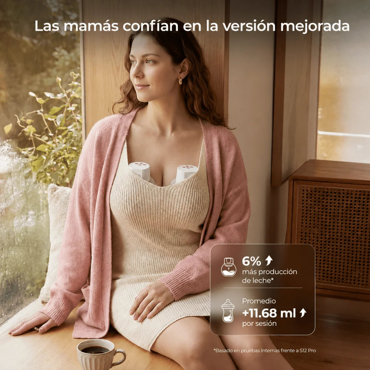 Extractor de Leche Eléctrico Doble Momcozy S12 Pro Manos Libres – Blanco