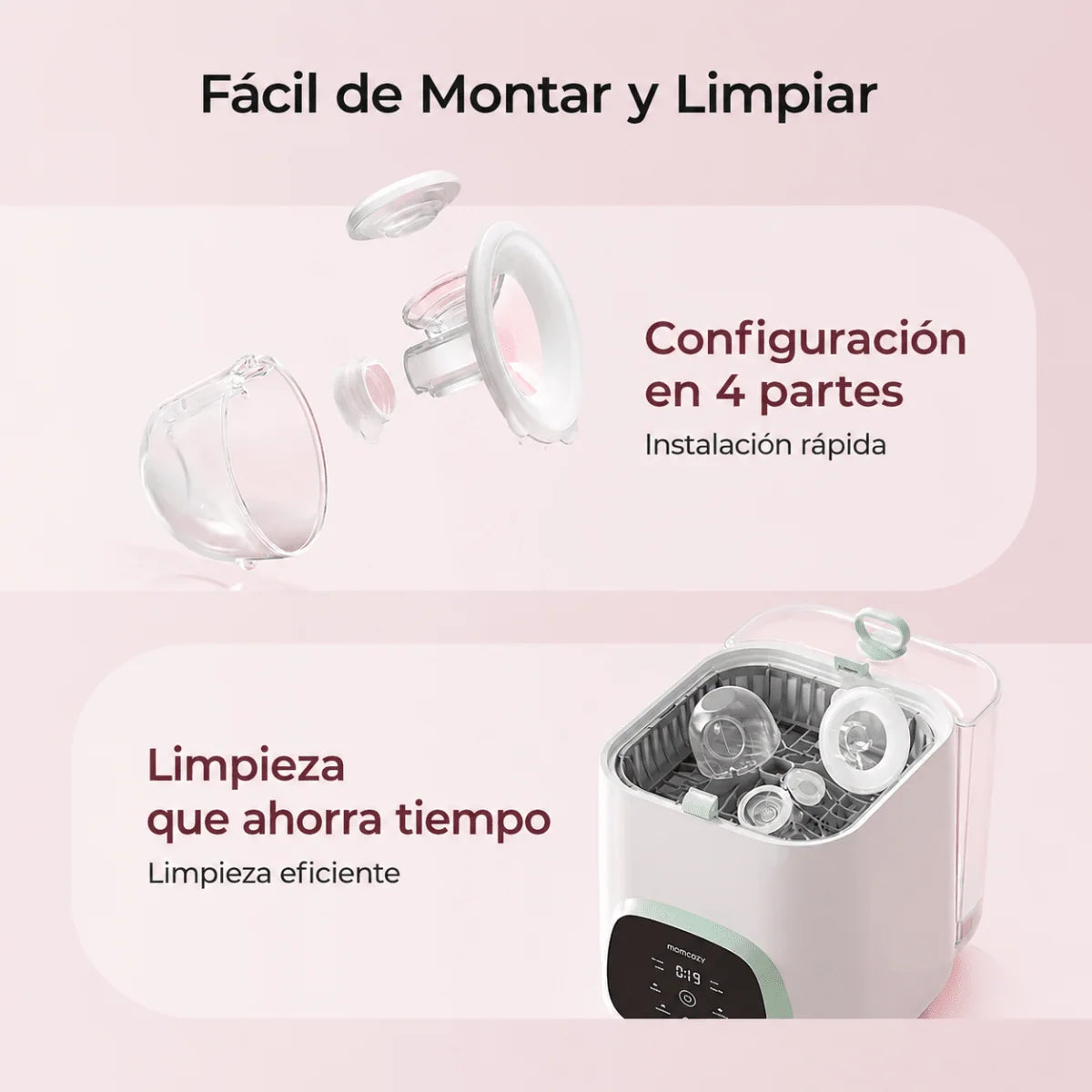 Extractor de Leche Eléctrico Doble Momcozy S12 Pro Manos Libres – Blanco