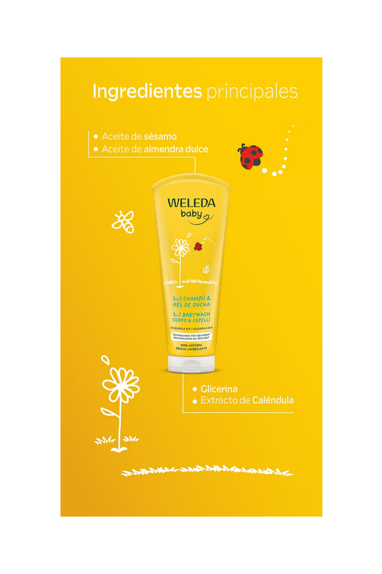 Shampoo Y Gel Ducha 2 En 1 Caléndula Weleda 200 ML