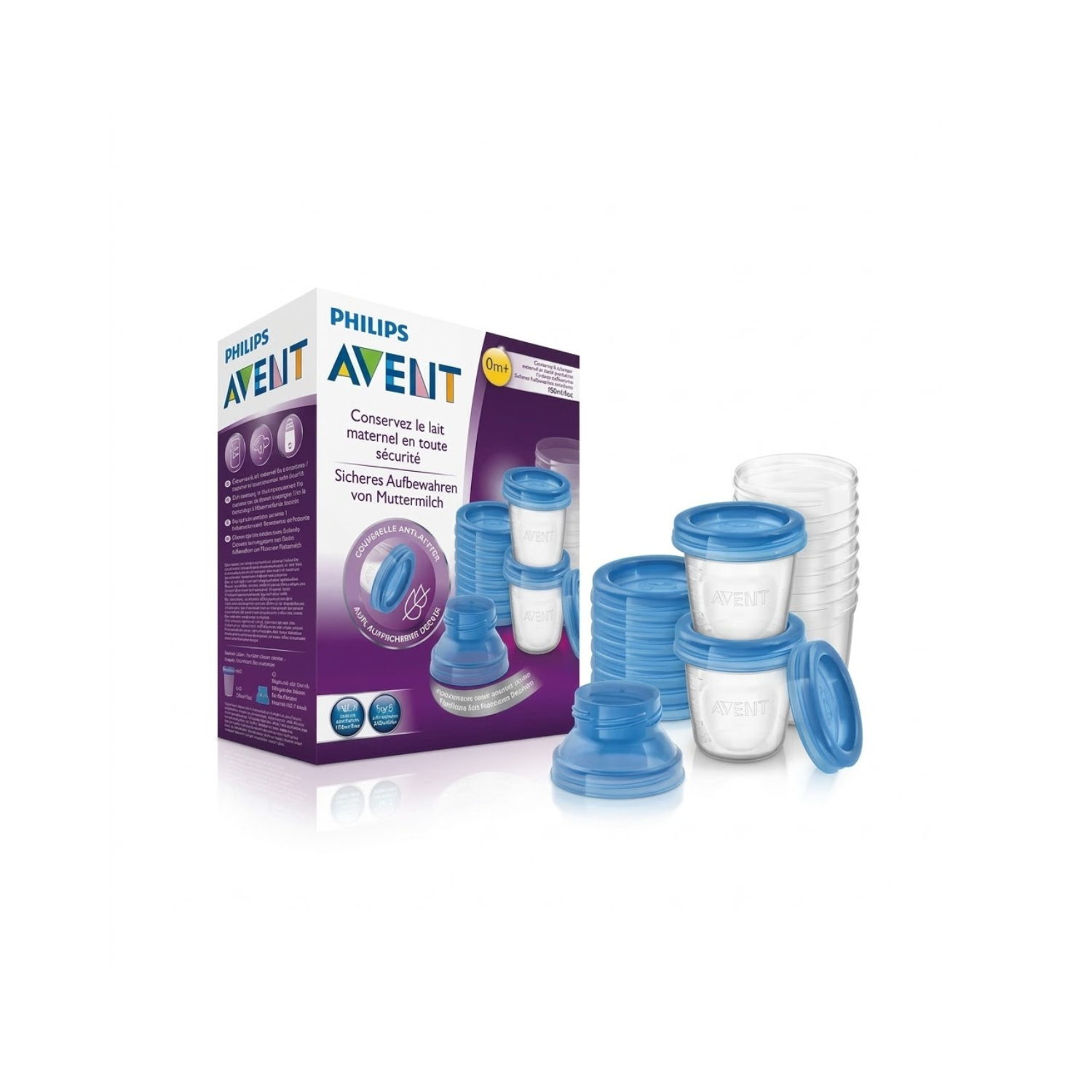 Pack Vasos Reutilizables Para Leche Philips Avent 180 Ml