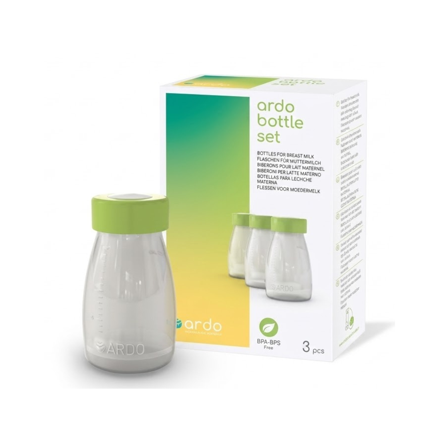 Botellas De Almacenamiento De Leche Ardo 150 Ml. 3 U.