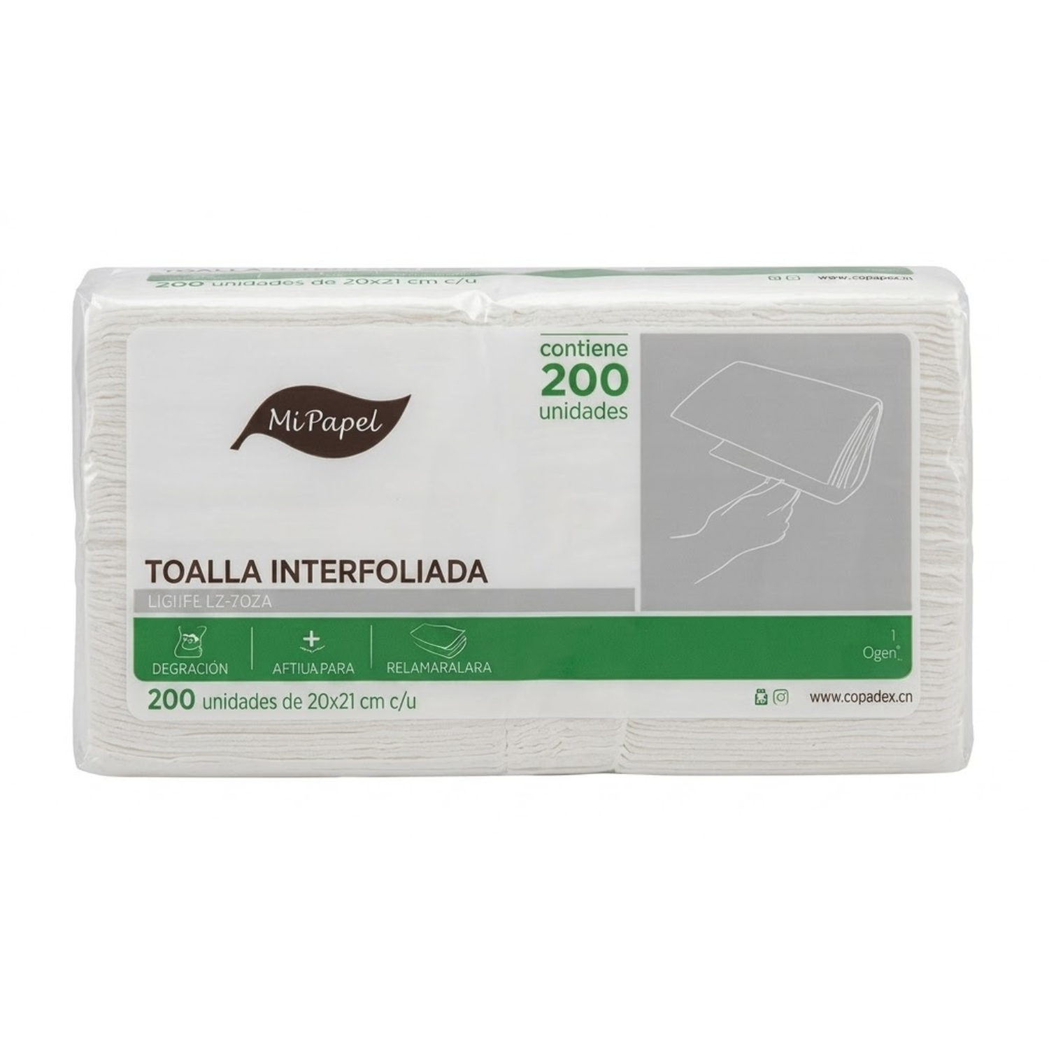 Toalla Interfoliada Doble Hoja MiPapel 200 U.