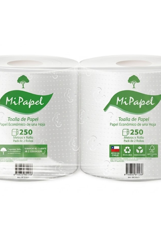 Toalla De Papel MiPapel 250 Metros Peck De 2 U.