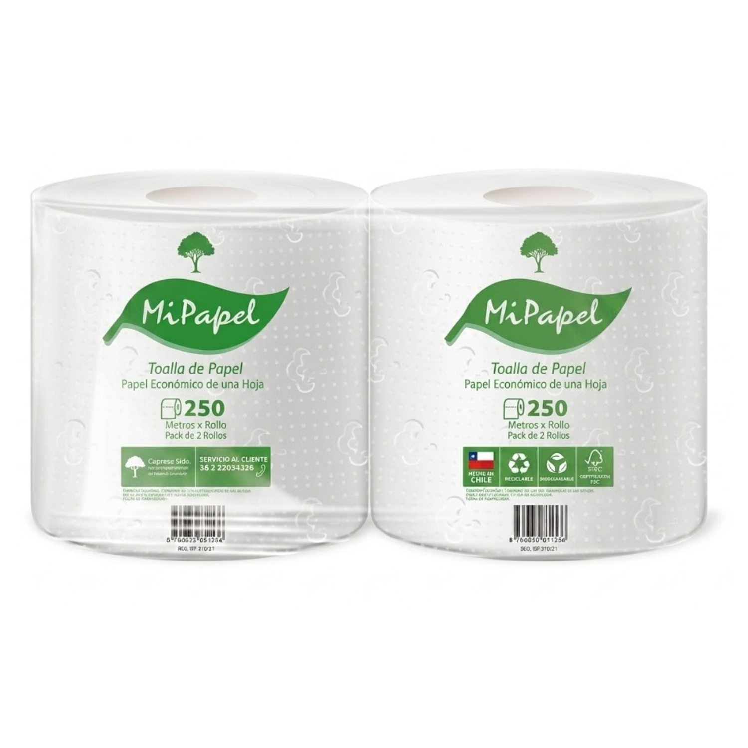 Toalla De Papel MiPapel 250 Metros Peck De 2 U.