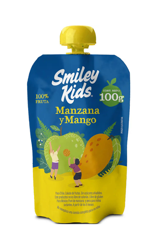 Compota Smiley Kids Manzana y Mango 100% Fruta 100gr