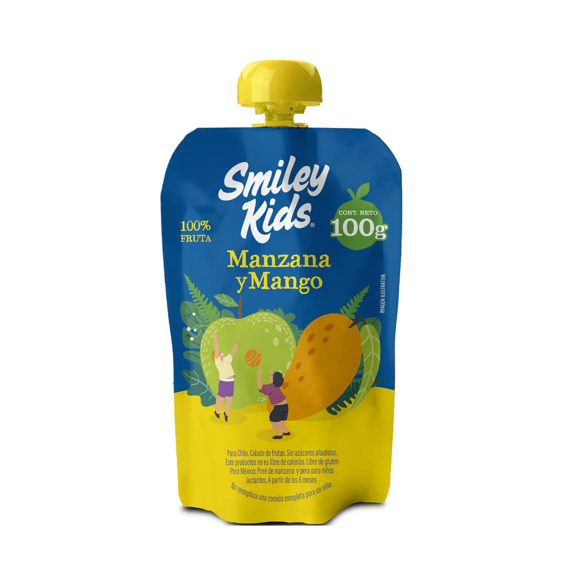 Compota Smiley Kids Manzana y Mango 100% Fruta 100gr