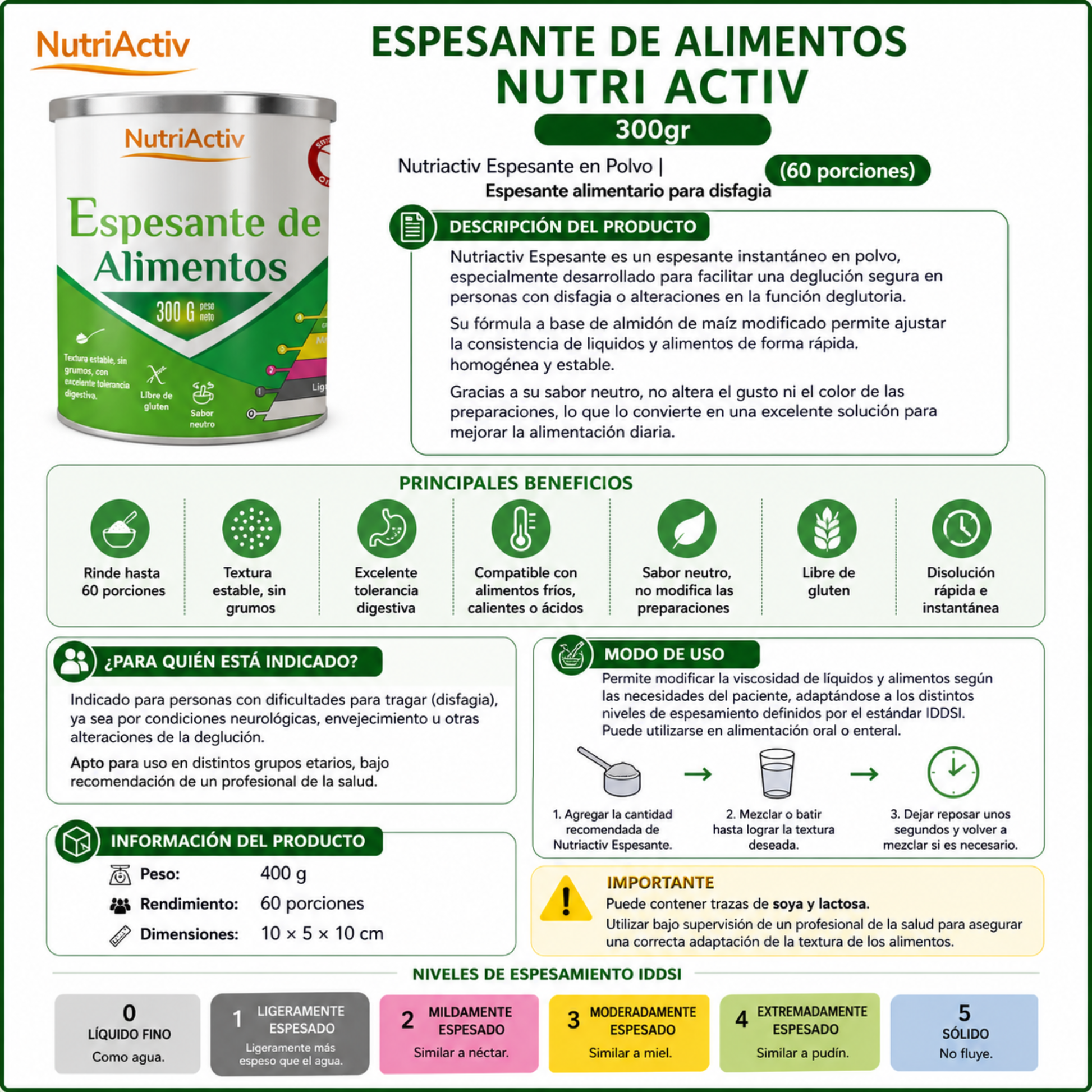 Espesante de Alimentos Nutri Activ 300gr