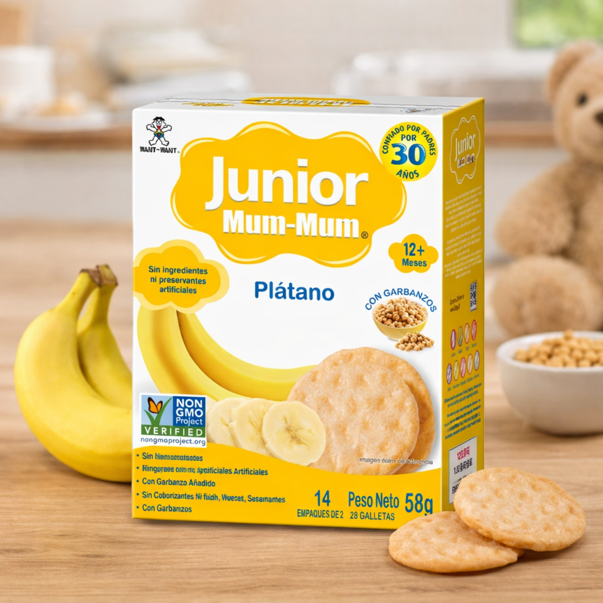 Galletas Baby Mum-Mum Gateadores Plátano 58g +12m