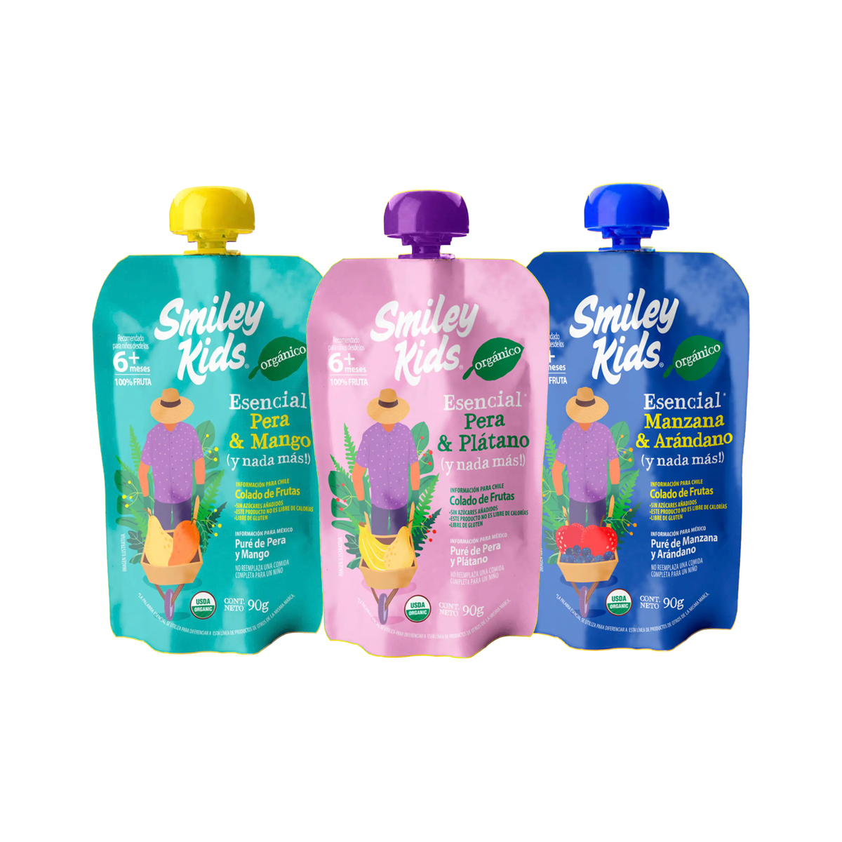 Colado Orgánico de Frutas Esencial Smiley Kids 90 g +6 Meses