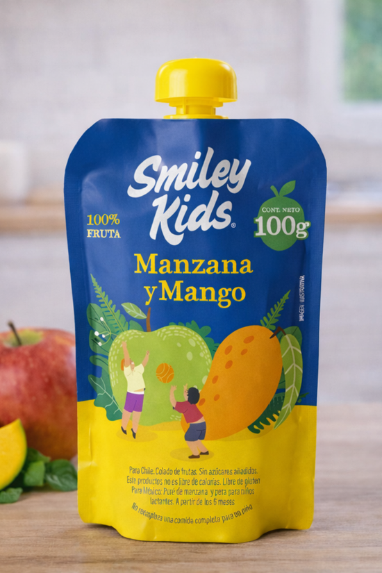 Compota Smiley Kids Manzana y Mango 100% Fruta 100gr