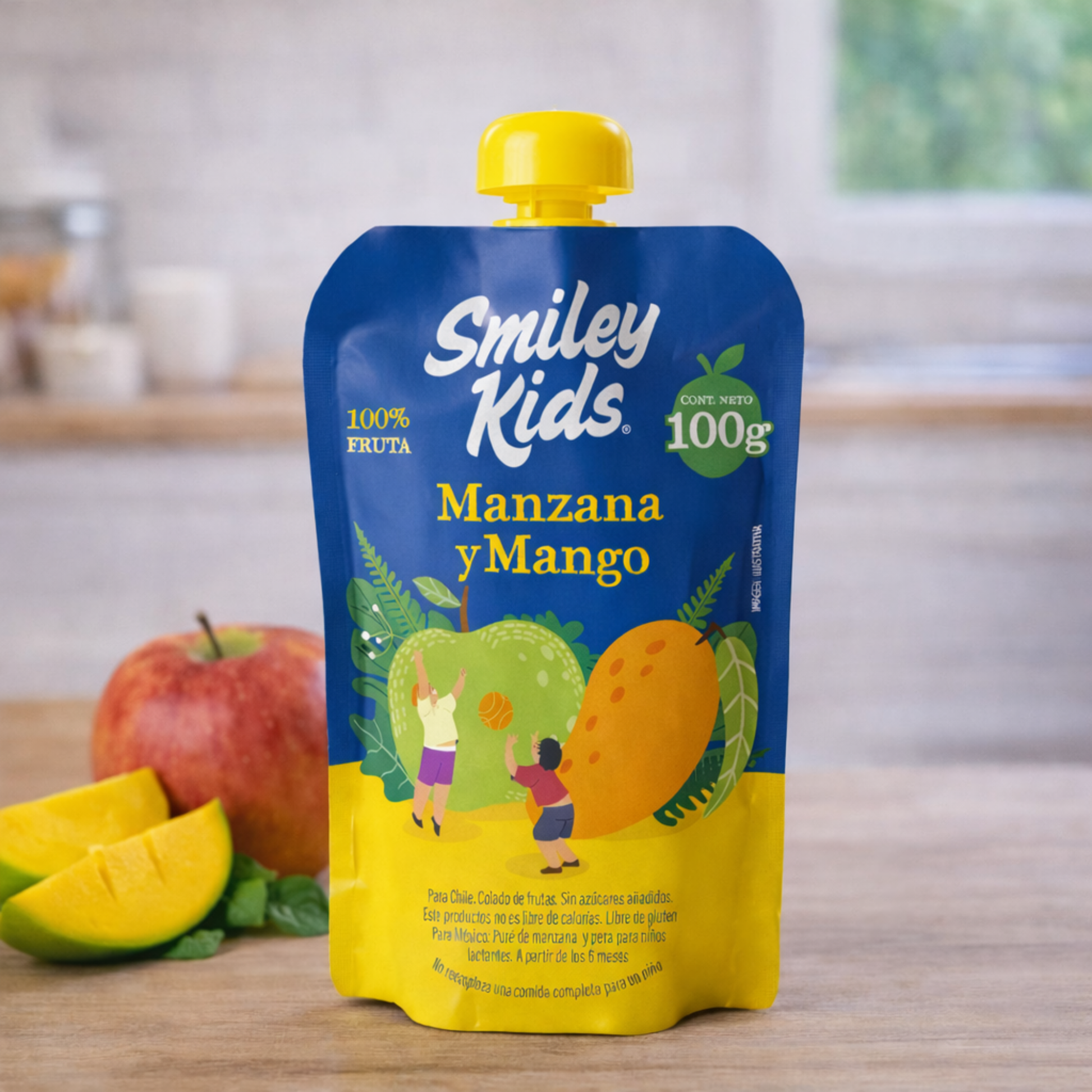 Compota Smiley Kids Manzana y Mango 100% Fruta 100gr