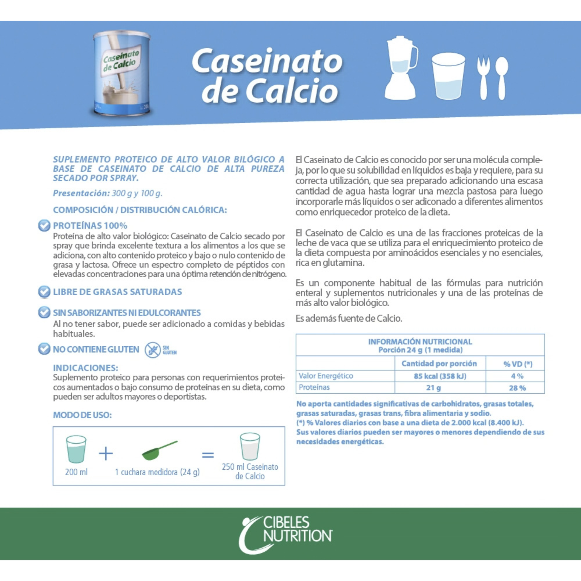 Cibeles Nutrition Cn Modulo Proteico Caseinato De Calcio 300gr