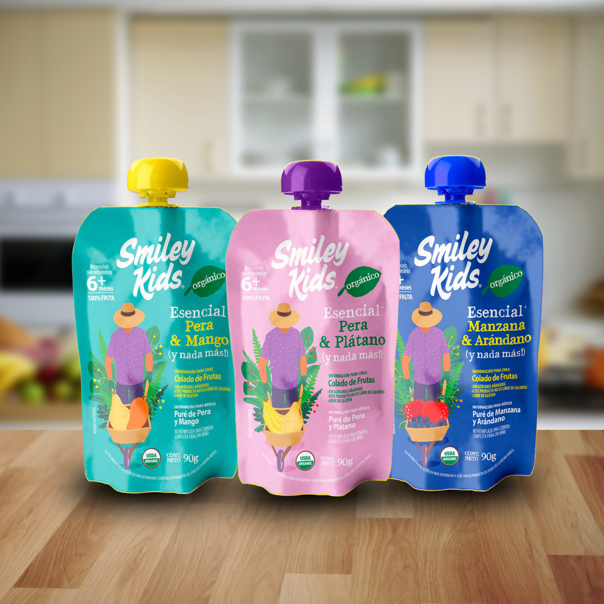Colado Orgánico de Frutas Esencial Smiley Kids 90 g +6 Meses