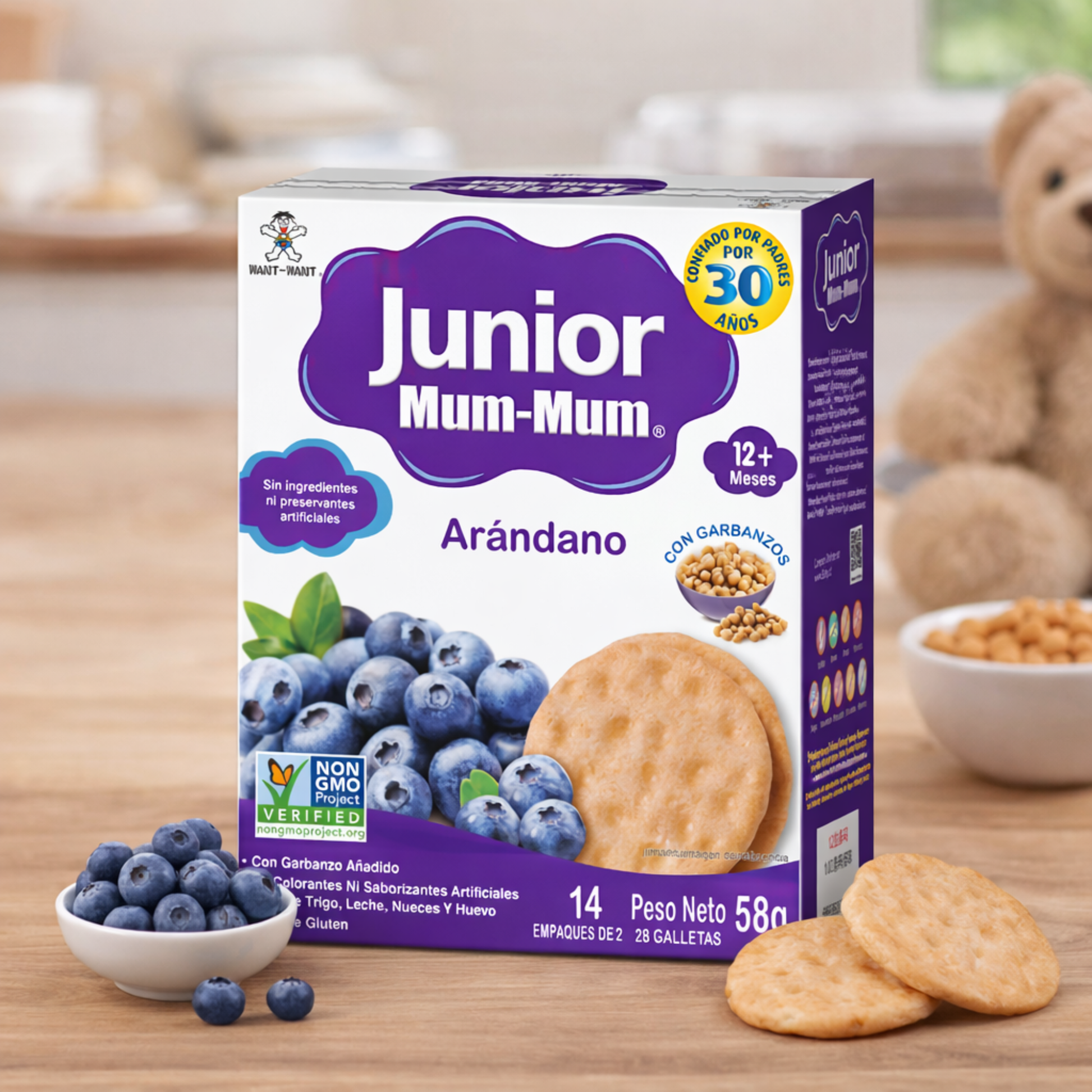 Galletas Junior Mum-Mum Gateadores Arándano 58g +12m