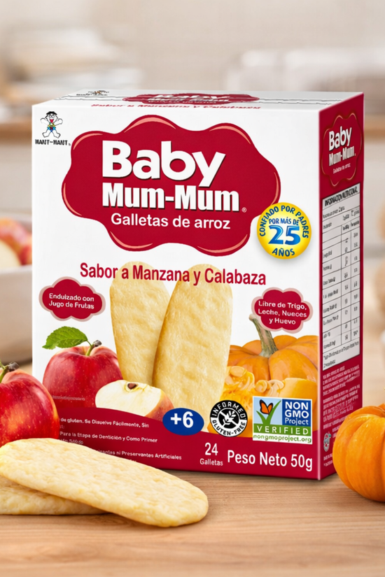 Galletas de Arroz Baby Mum-Mum Manzana & Zapallo 50g +6m