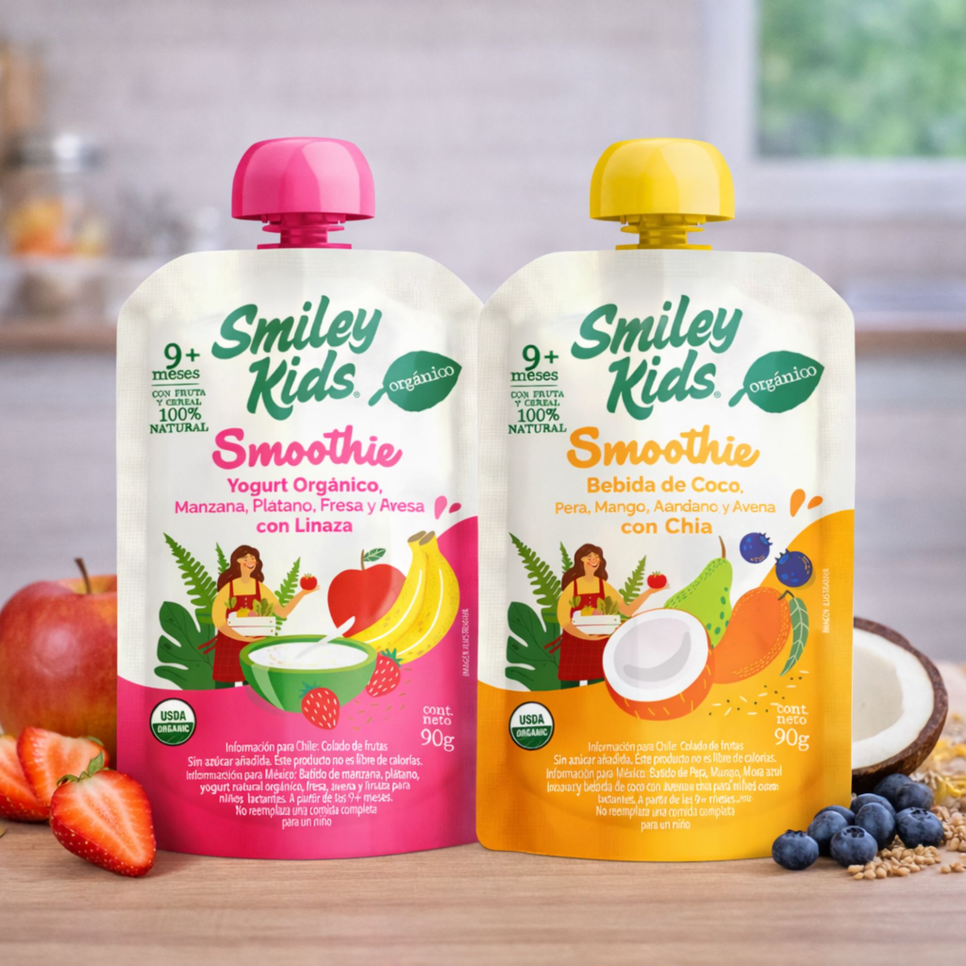 Smoothie Orgánico Smiley Kids +9 meses 90g