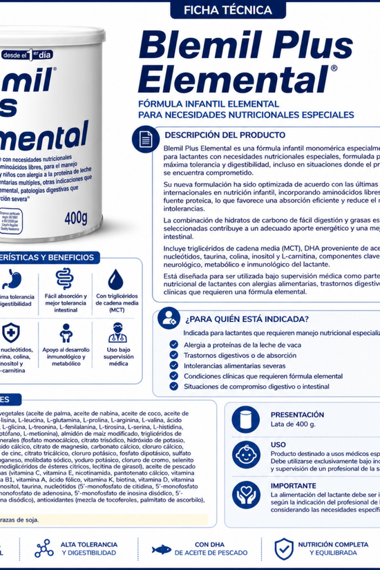 Blemil Plus Elemental Lata 400gr