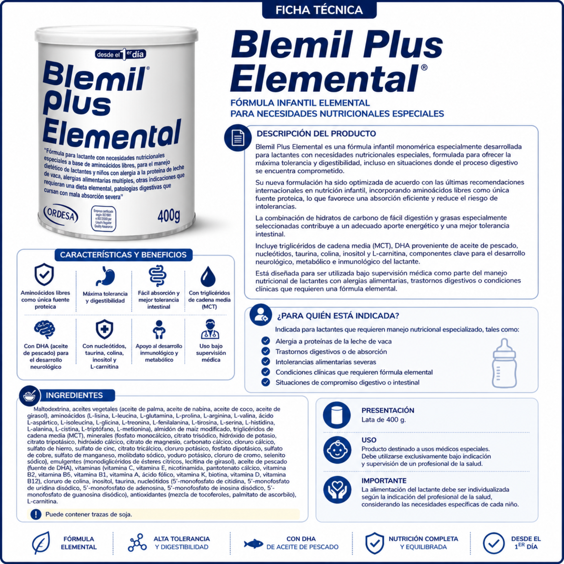 Blemil Plus Elemental Lata 400gr