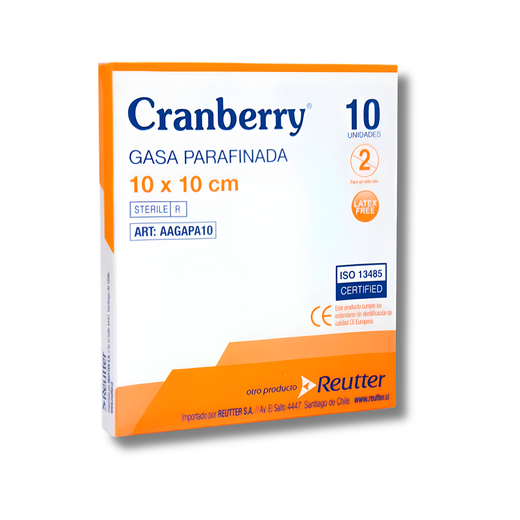 Gasa Parafinada 10x10Cm Cranberry 10 Unidades