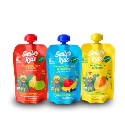 Colado Orgánico de Frutas Smiley Kids 90 g +6 Meses