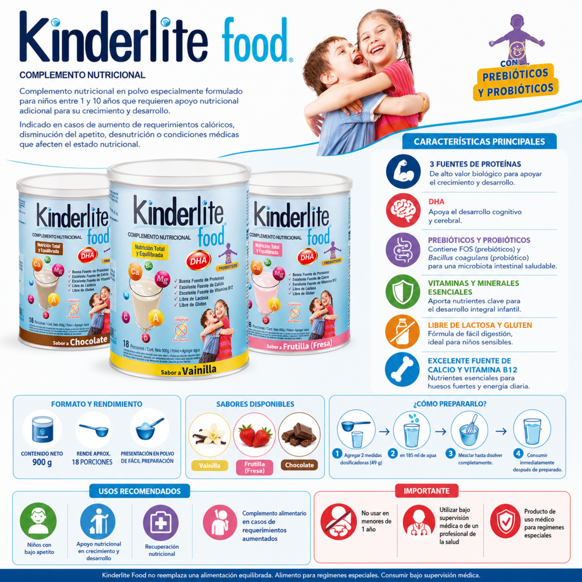 Kinderlite Food Nutrición Infantil 900 g Vivalite