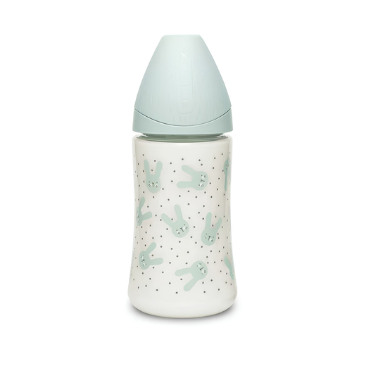 Mamadera premiun con tetina redonda verde 270ml Suavinex