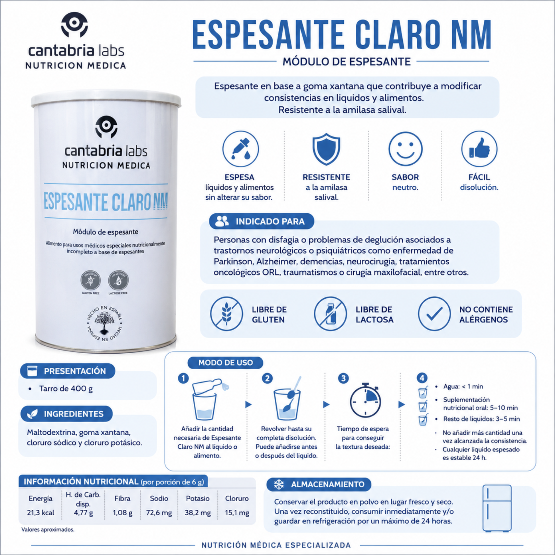 Espesante Claro Nm Cantabria Nm 400gr A Base De Goma Santana