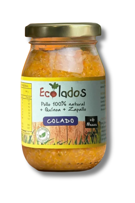 Colado 100% Natural de Pollo, Quínoa y Zapallo Ecolados