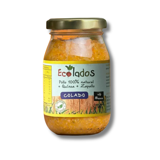 Colado 100% Natural de Pollo, Quínoa y Zapallo Ecolados