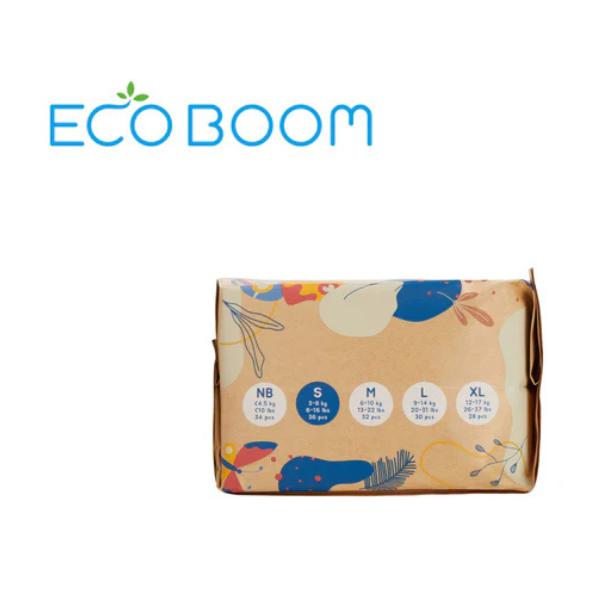 Pañales de Bambú Eco Boom Joy Talla S 3-8 KG 36 U