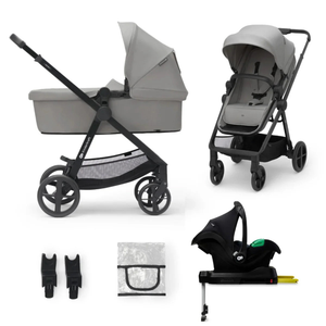 COCHE TRAVEL SYSTEM NEWLY  3 en 1 + BASE ISOFIX GRIS - KIRDERKRAFT