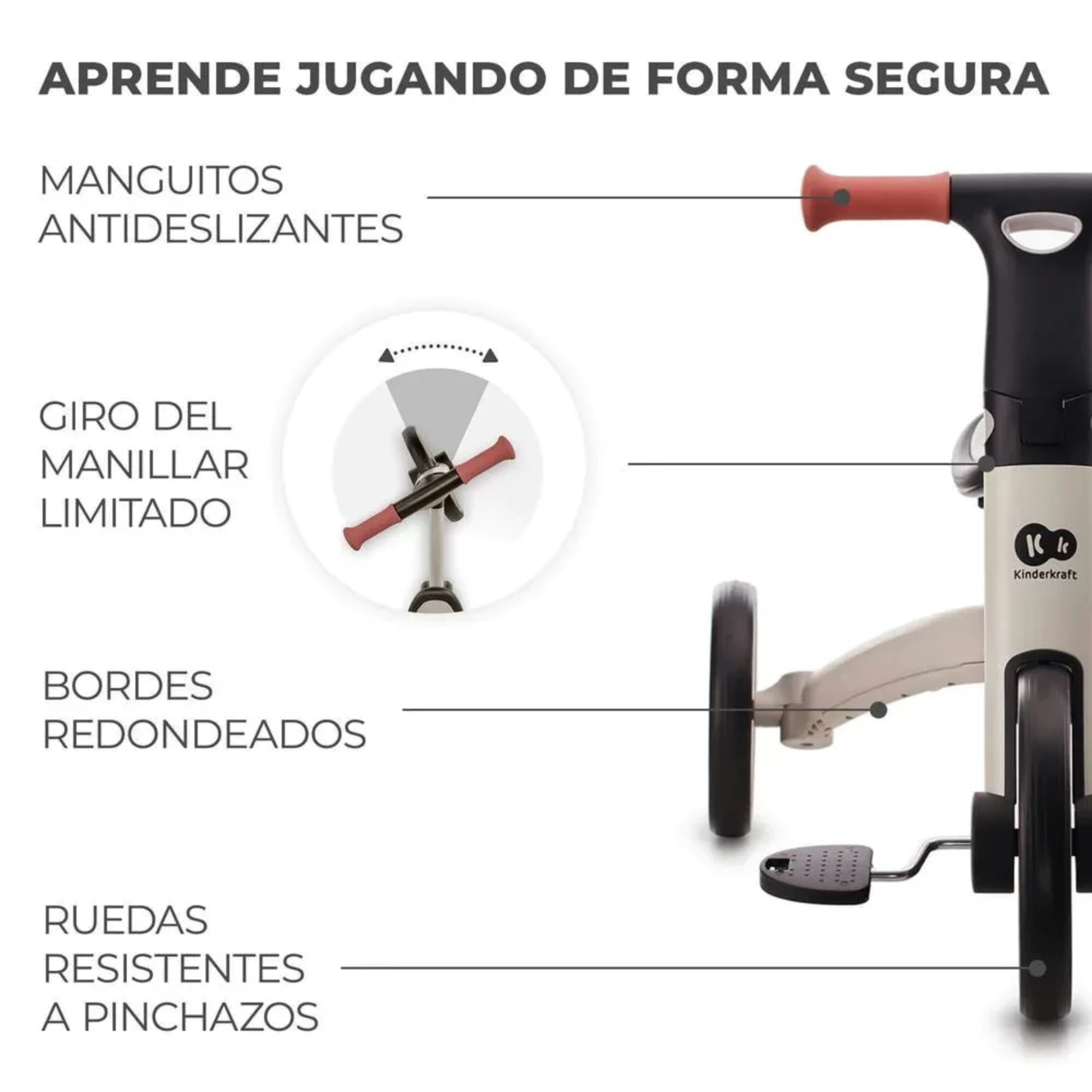 Triciclo Kinderkraft 4TRIKE 3 en 1 Silver Grey