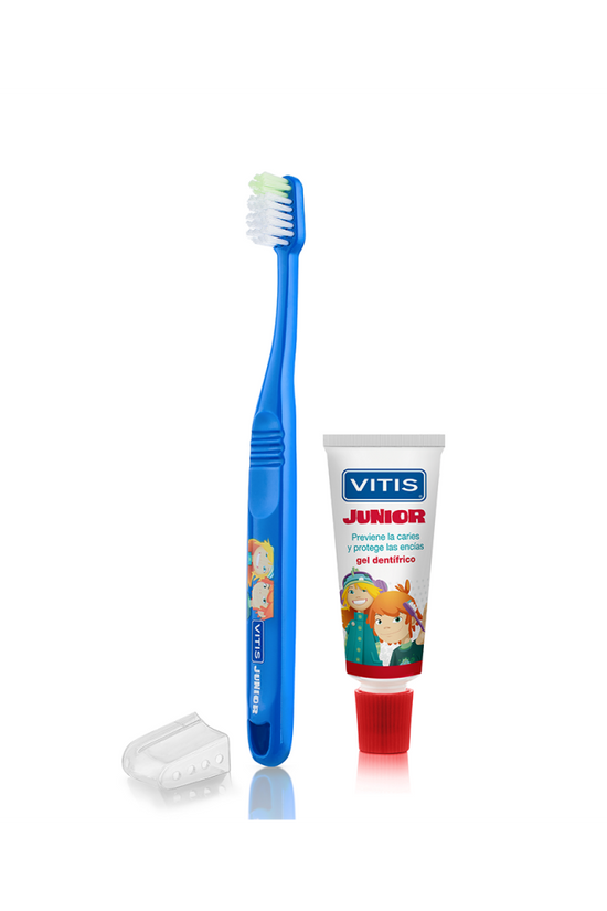 Cepillo Dental Infantil Vitis Junior + Gel Dentífrico 15ml