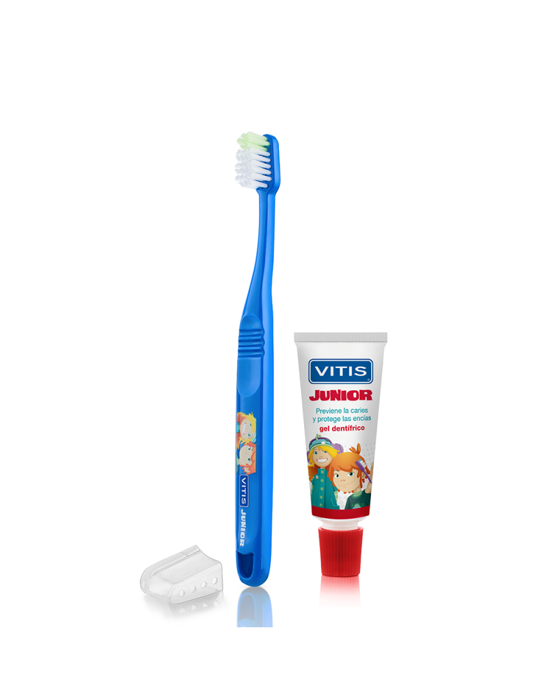 Cepillo Dental Infantil Vitis Junior + Gel Dentífrico 15ml